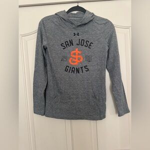 Under Armour San Jose Giants Gray Hoodie Tee with Orange Logo